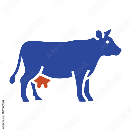 Dairy Cow Standing Black Glyph Icon