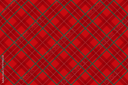 A diagonal tartan-style Christmas pattern in rich red and green tones. Ideal for winter packaging, digital graphics, stationery, and festive decorative uses.