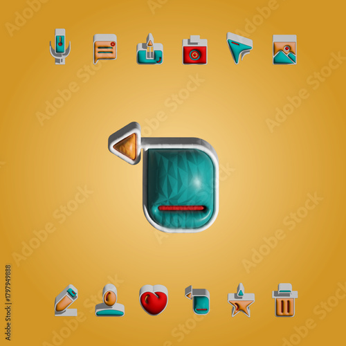 Compas Web icons set linear flat outline style icon