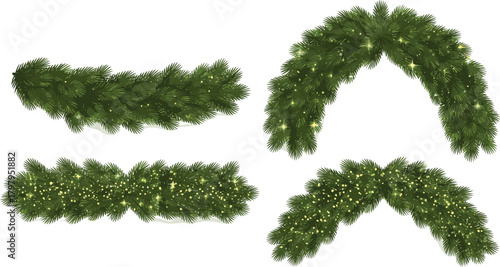 Festive Holiday Garlands and Festive Evergreen Decoration Collection for Christmas Celebrations