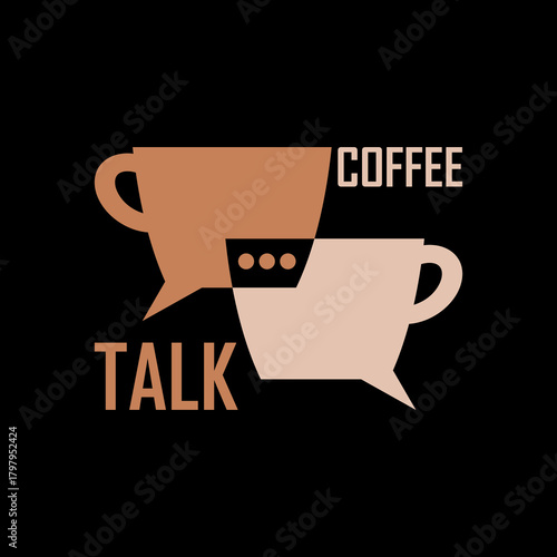 Coffee talk icon isolated on black background