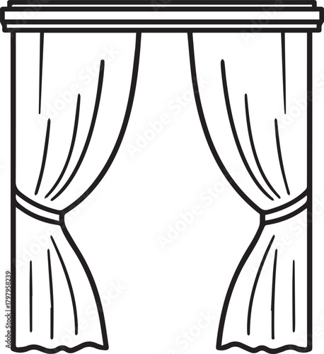 Elegant draped curtains framing a hidden space with a sophisticated feel