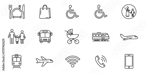 Public service & urban life outline icons