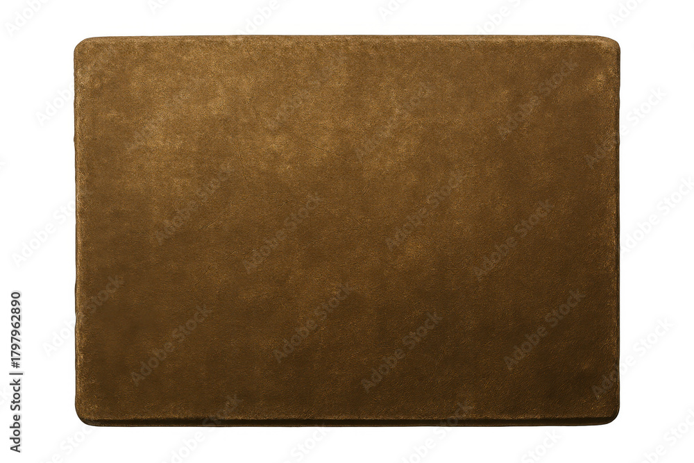 Fototapeta premium Blank antique bronze metal plate with old aged vintage texture on transparent background, copy space design