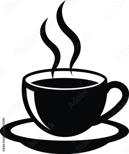 Steaming Cup of Coffee Silhouette