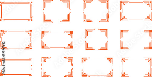 Collection of ornate decorative frames and borders with elegant vintage golden flourishes and corner accents