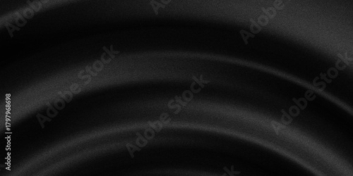 Curtain black wave soft shadow and blurred. frabic shapes curve designs. abstract backround on isolated.