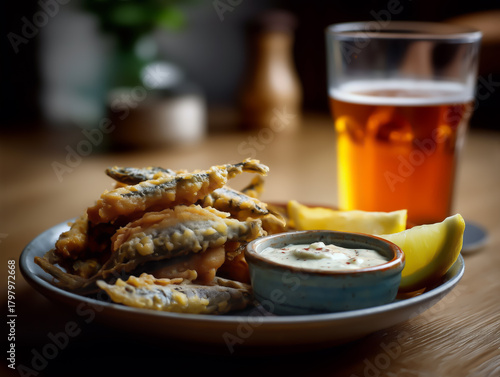 traditional lightly battered whitebait with tartare sauce – light bite