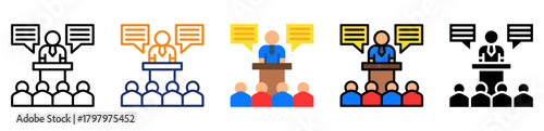 Conferences Icon Multiple Style Collection Set 