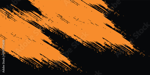 orange black brush Car sticker wrap pattern banner abstract sporty lines black orange color combination grunge brush modern pattern racing motorsport vector design. eps 10