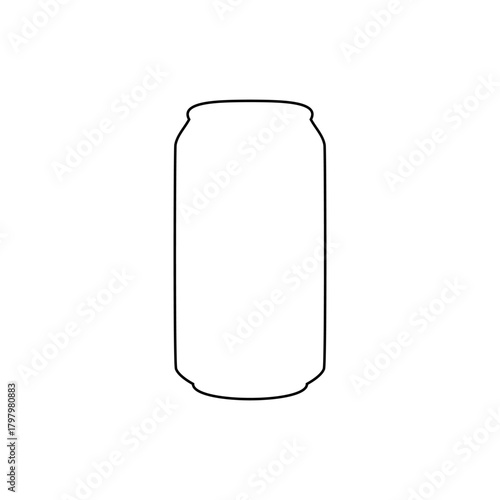 Drink can outline icon vector flat design on white background.
