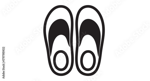 Orthotic shoe inserts outline icon vector
