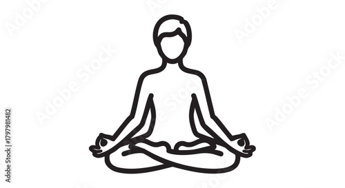 ## **48. Yoga lotus pose outline icon vector**

