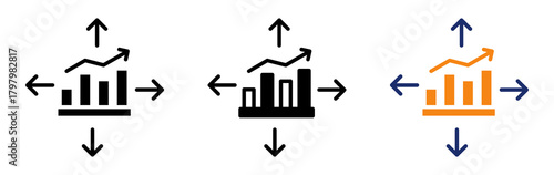 Market Expansion Icon Collection Glyph & Mixed Style 