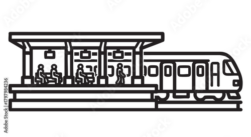 ## **28. Train platform outline icon vector**
