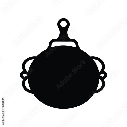 Silhouette of Tambourine Percussion Instrument for Rhythmic Music and Fun