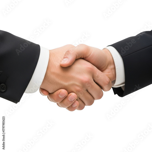 business handshake agreement symbolizing partnership on transparent background