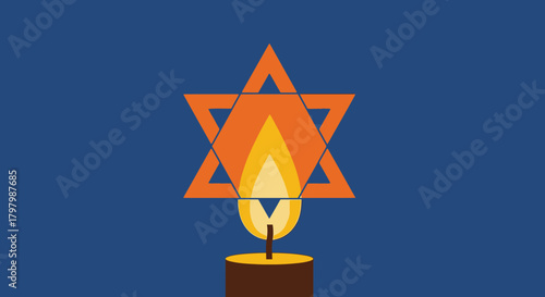 Symbolic candlelight illuminating a star, embodying spirituality and cultural heritage gracefully