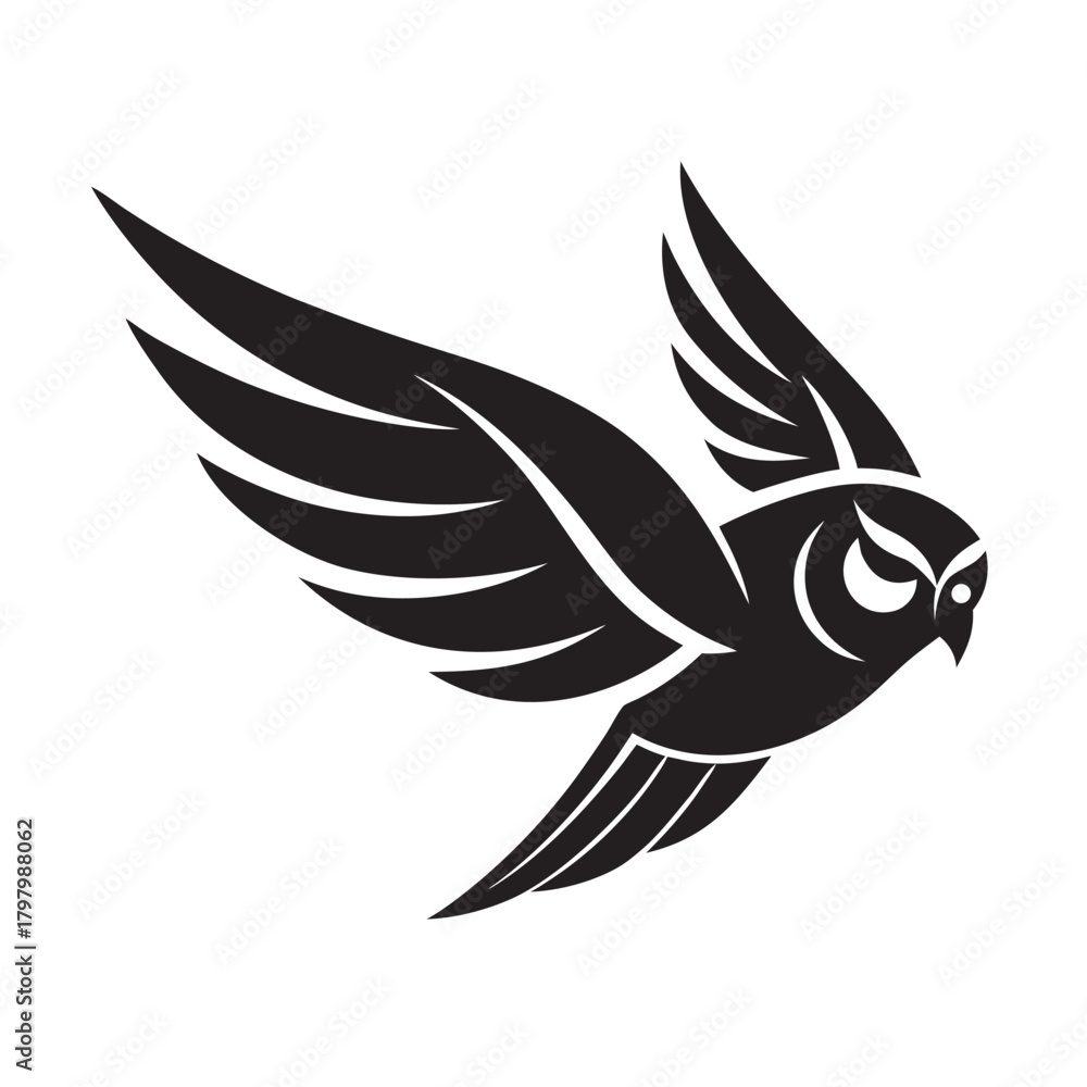 Fototapeta premium Majestic Owl Swift Glide Silhouette Graphic