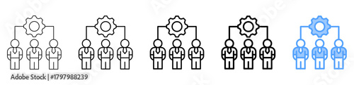 Staff Management Icon DifferentB5 Style Outline Collection Set 