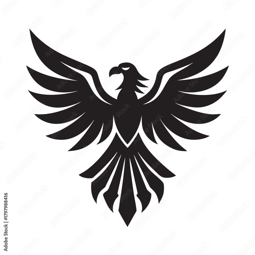 Fototapeta premium Majestic Eagle Honor Emblem Silhouette Illustration