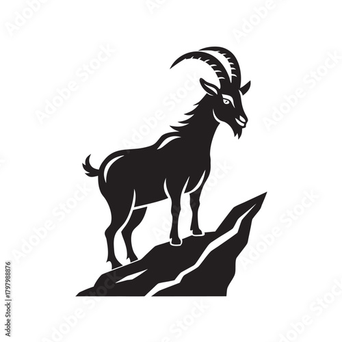 Mountain Goat Cliff Guardian Silhouette Scene