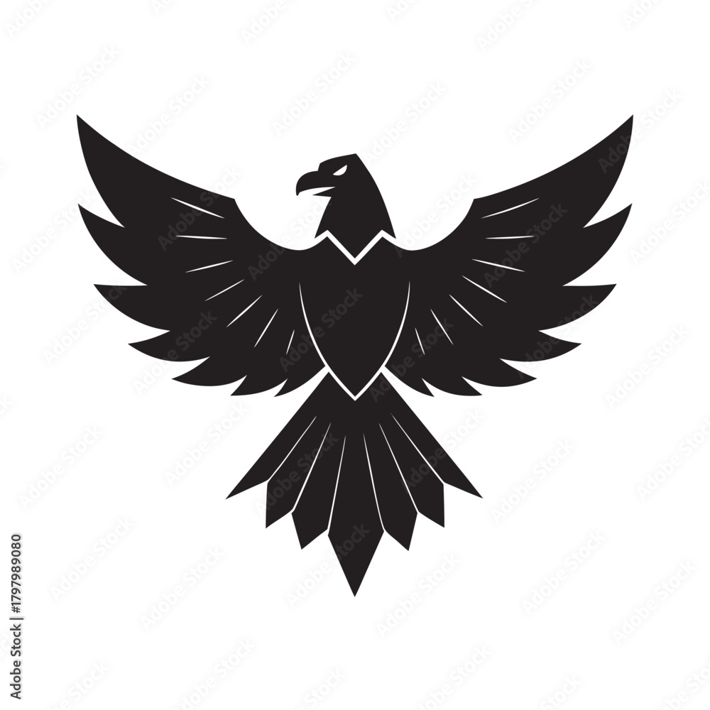 Obraz premium Majestic Eagle Night Sentinel Silhouette Vector