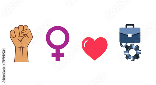 Empowerment diversity and inclusion symbol representation of unity and progress for women's rights