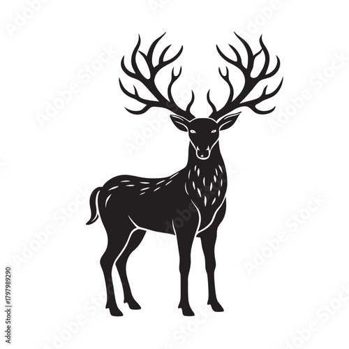 Imperial Stag Crowned Antlers Noble Silhouette
