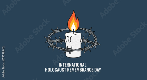 Illustrative depiction of International Holocaust Remembrance Day with candle