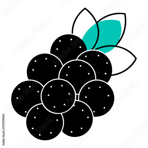 Stylized grapes cluster