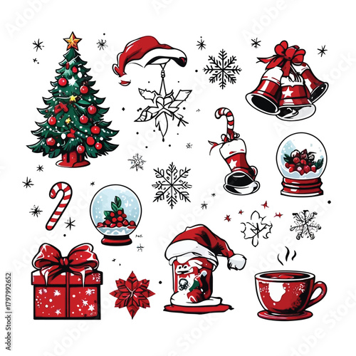  Christmas holiday icon collection