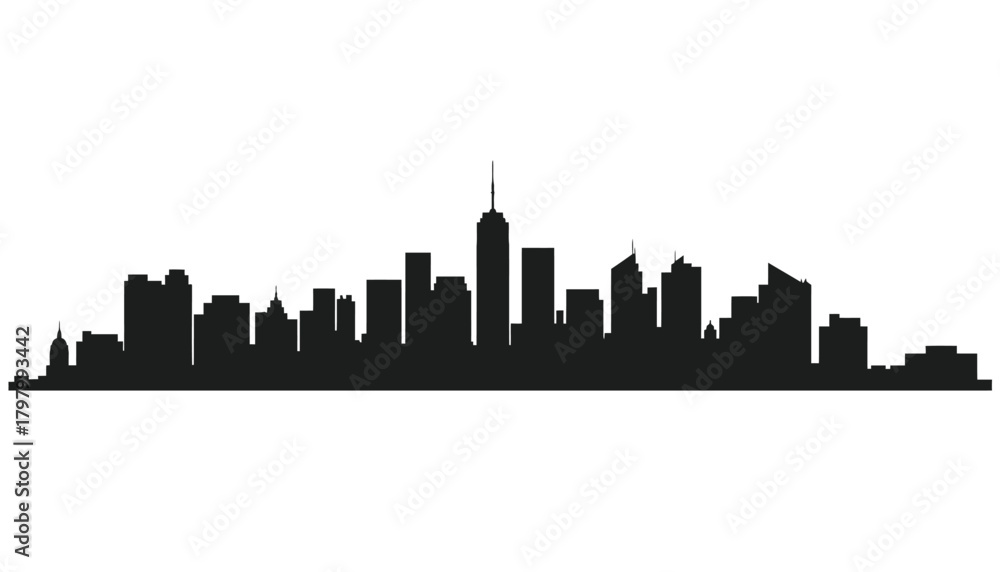 Naklejka premium City skyline silhouette pack
