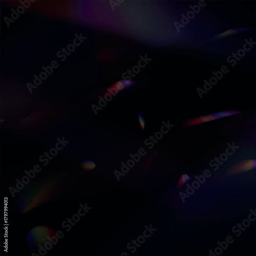 Rainbow light rays, lens flare, reflection effect from crystal, glass or gem. Vector realistic illustration set of light leak effect with spectrum glare, prism refraction, lens flare