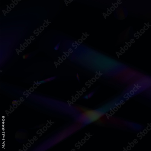 Rainbow light rays, lens flare, reflection effect from crystal, glass or gem. Vector realistic illustration set of light leak effect with spectrum glare, prism refraction, lens flare