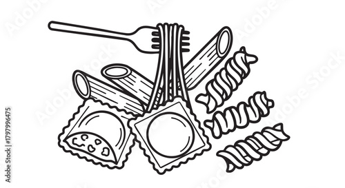 ## **11. Pasta outline icon vector**
