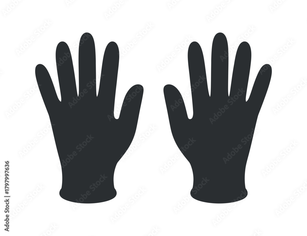 Obraz premium Pair of silhouette gloves on transparent background