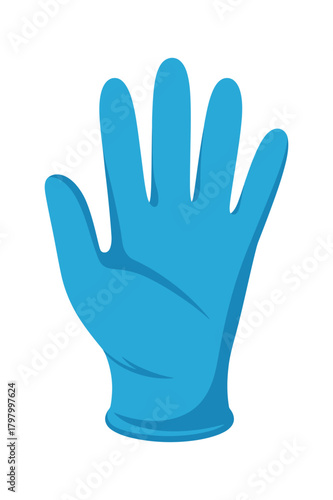 Blue medical gloves on transparent background