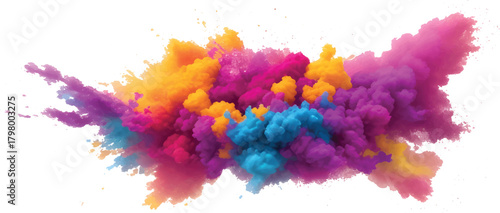 Abstract watercolor design with colorful ink splash and paint texture