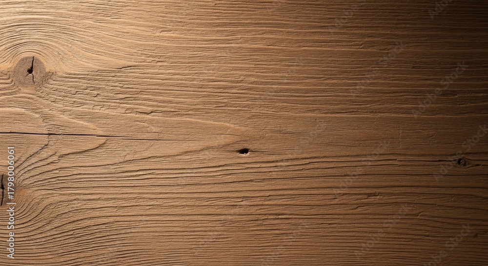 Naklejka premium Natural wood grain texture with visible knots and ring patterns showing authentic timber material characteristics, perfect for woodworking references, material libraries, furniture design, flooring op