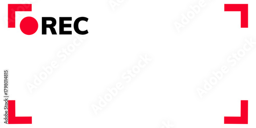Recording in Progress display for video production showcasing the traditional red color scheme and focusing corners indicating recording mode for content creators needing an alert visual to indicate l