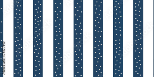 Blue and white striped pattern with light blue dots on the blue stripes in a vertical arrangement
