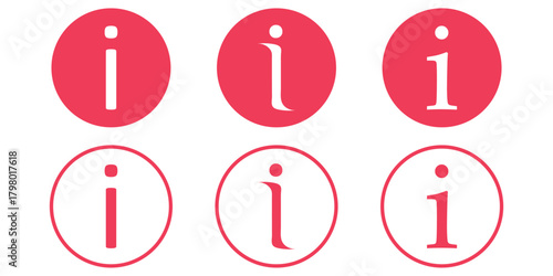 Info icons set. Information icon on isolated on white background. Black info button. Info symbol. Vector EPS 10. Info icon. Thin line icons collection for web ui. I button . Information icon