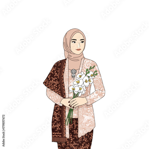 young woman with a scarf