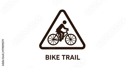 Sign indicating a designated bicycle trail, featuring a cyclist icon.
