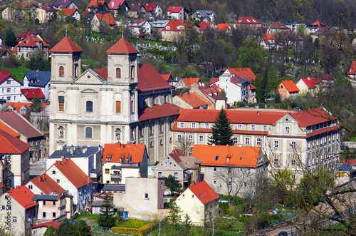 Discover charming European village with red rooftops, Bardo, Poland
