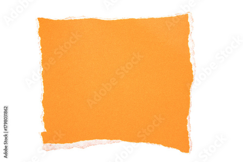 Torn of paper , ripped orange paper sheets isolated on transparent background.