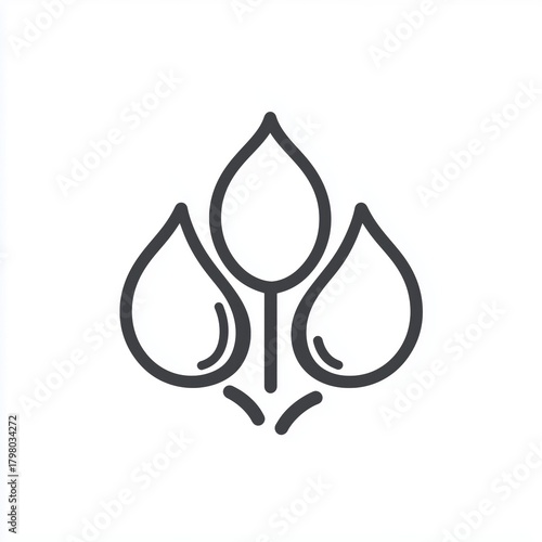 Irrigation Water Drops Icon – Organic Farming, Agriculture Production, Eco-Friendly Sustainable Vector