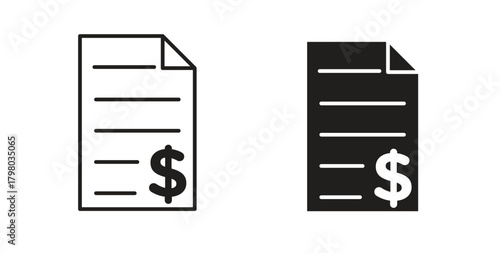 Invoice icons for use web design,logo.Symbol illustration.