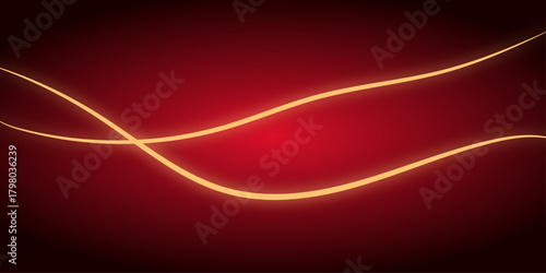 Abstract red background with glowing, flowing waves, lines, and a smooth curve pattern illustration. Geometric design used for parallel lines pattern and Digital landscape for presentations. dynamic 